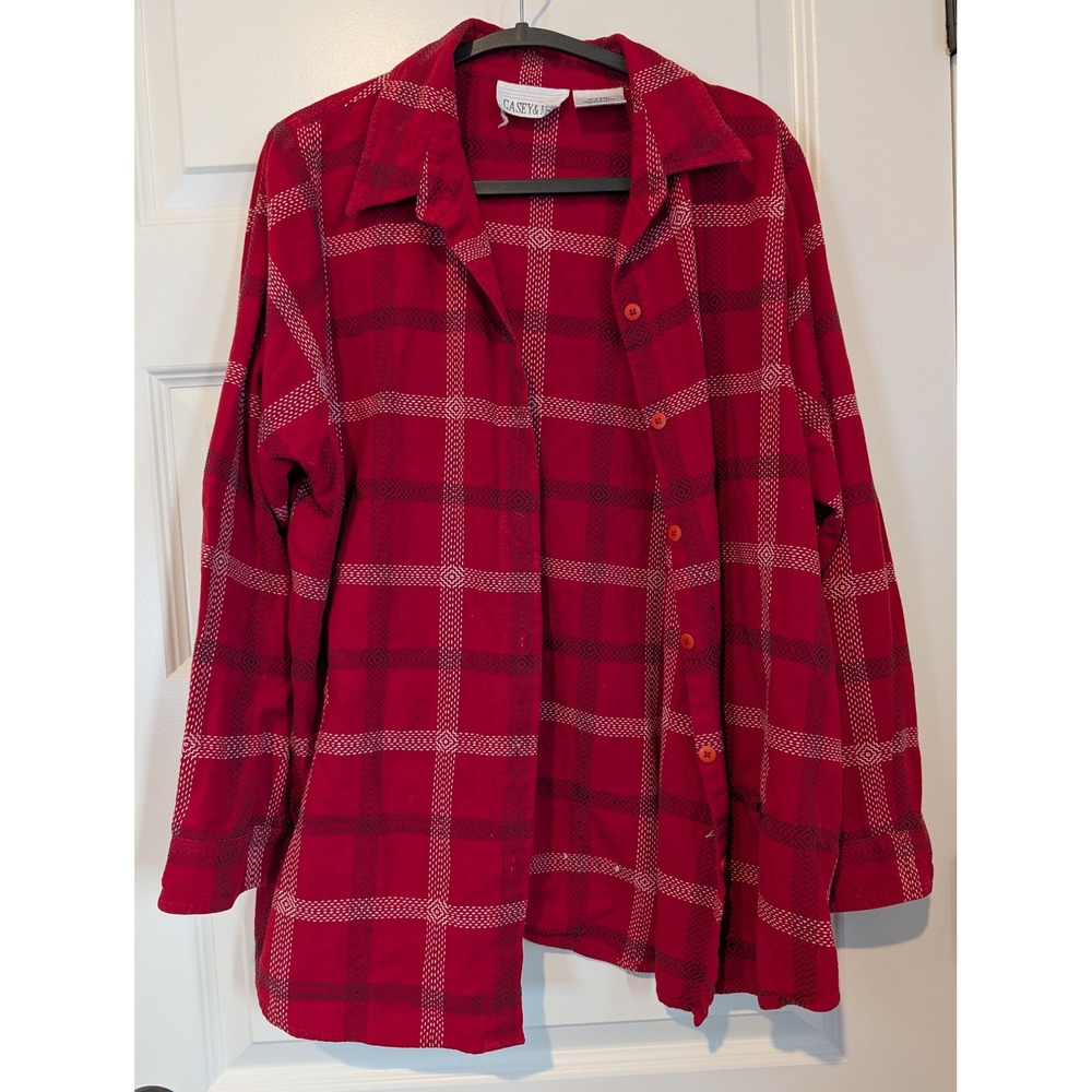 Casey & Max Vintage Red Plaid Button-Down Shirt